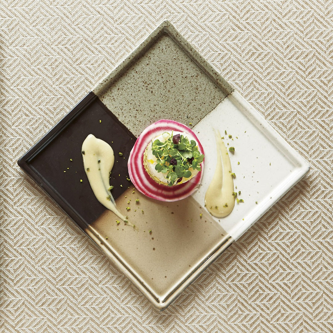 MINOYAKI Woven Pattern Square  Plate 00155 KDN021